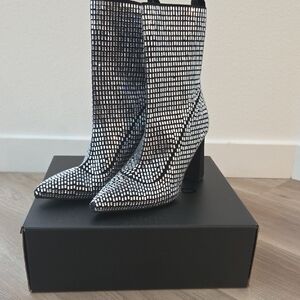 Wild Pair Black and White Heeled Boots